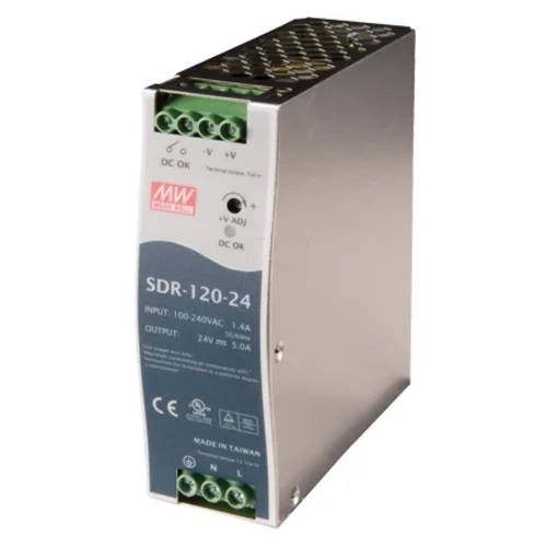 SDR-120-24 Блок питания на DIN-рейку, 24В, 5А, 120Вт Mean Well SDR-120-24 Блок питания на DIN-рейку, 24В, 5А, 120Вт Mean Well